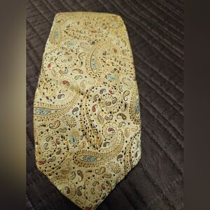 Elegant Paisley Men's Tie - Gold and Blue